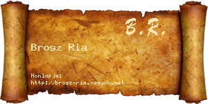 Brosz Ria névjegykártya